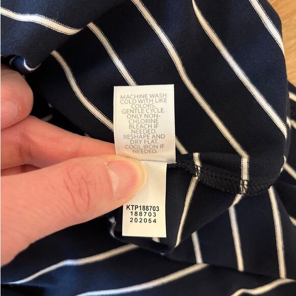 J.Jill Wearever Striped Long Sleeve Tunic Top Size Small Tall Navy White Coastal - Picture 5 of 8